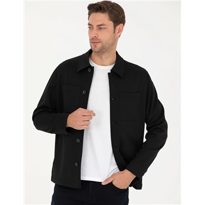 Siyah Regular Fit Gömlek Ceket