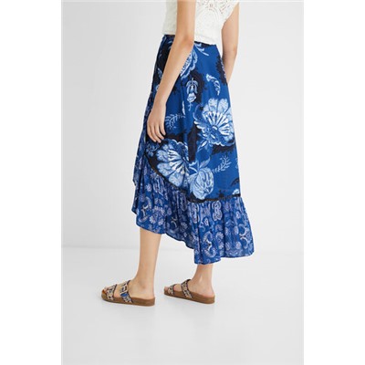 Falda larga volantes paisley