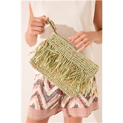 Bolso pequeño rafia flecos