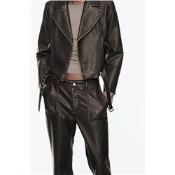 FAUX LEATHER BIKER JACKET