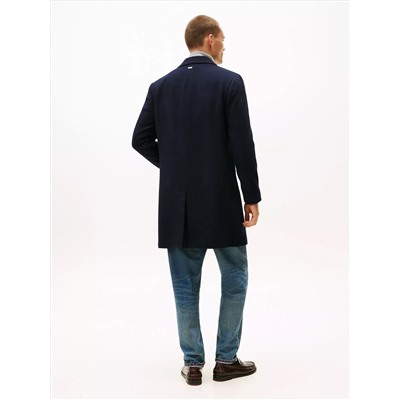 Wool-Blend Casual Coat