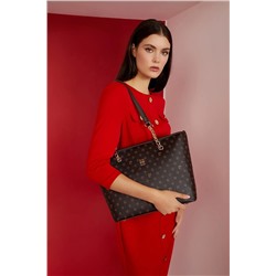 Pierre Cardin Kahve Monogram Kadın Omuz Çantası 05PO22Y1546