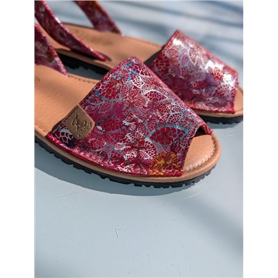 Босоножки -Абаркасы от Ab.Zapatos 320-8 Hojas Rojas АКЦИЯ