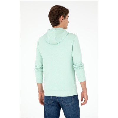 Erkek Su Yeşili Basic Sweatshirt