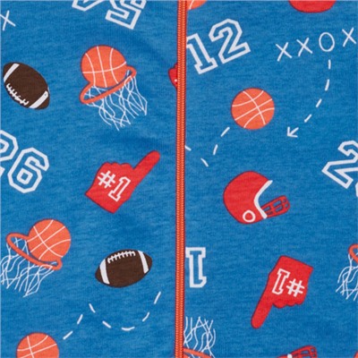 Baby And Toddler Boys Long Sleeve 'Grandpa Is My 1 Fan' And Sports Print Stretchie 2-Pack