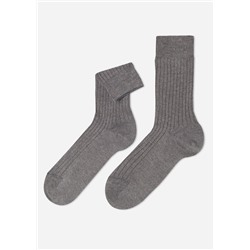 Kurze gerippte Herrensocken mit Cashmere