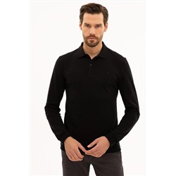 Pierre Cardin Erkek Siyah Slim Fit Polo Yaka Sweatshirt G021GL082.000.1208969