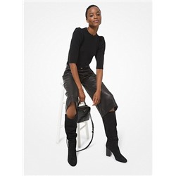 MICHAEL MICHAEL KORS Knit Puff Sleeve Cropped Sweater