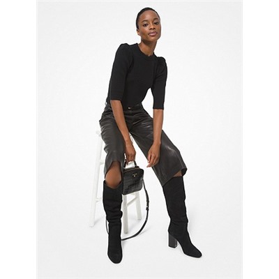MICHAEL MICHAEL KORS Knit Puff Sleeve Cropped Sweater