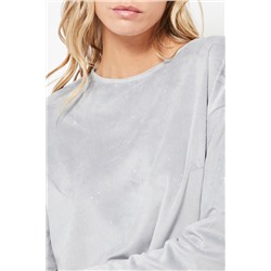 Camiseta de pijama de terciopelo - Gris claro