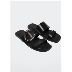 Sandalia piel hebilla -  Mujer | MANGO OUTLET Melilla