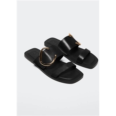Sandalia piel hebilla -  Mujer | MANGO OUTLET Melilla