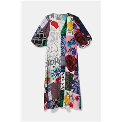 Vestido camisero midi patch