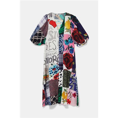 Vestido camisero midi patch
