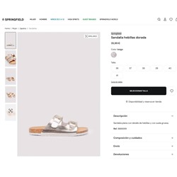 Женские металлические блестящие сандали, экспорт Цена на оф сайте 35 💶  Springfiel*d