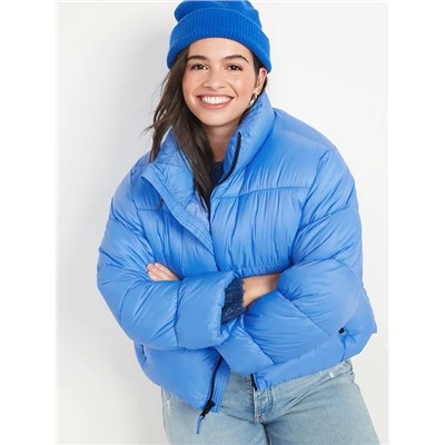 Water-Resistant Frost Free Short Puffer Jacket for Women