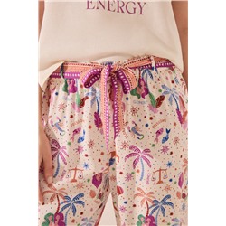 Pantalón largo estampado multicolor