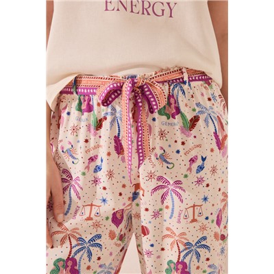 Pantalón largo estampado multicolor