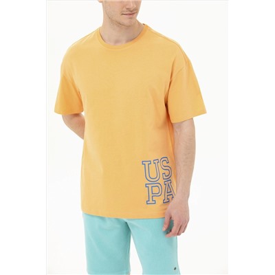 Erkek Kavun Oversize Bisiklet Yaka Tişört