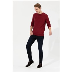 Erkek Bordo Basic Sweatshirt