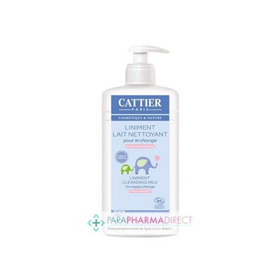 Cattier Bébé Liniment Lait Nettoyant Hypoallergénique Pour le Change BIO 500ml