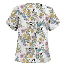 UA Hippity Hop White Print Scrub Top