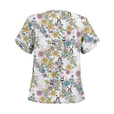 UA Hippity Hop White Print Scrub Top