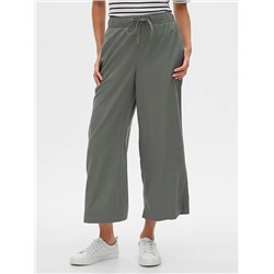 Wide-Leg Crop Pants in Linen