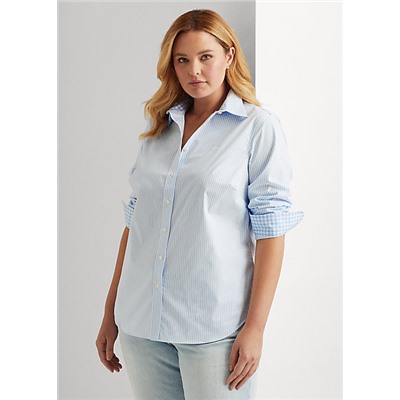 Lauren Woman Easy Care Striped Cotton Shirt