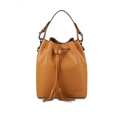 Bolso saco de piel Jila Camel