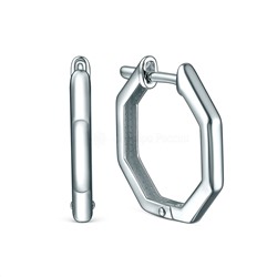 Серьги из серебра родированные - Восьмиугольник С5344р