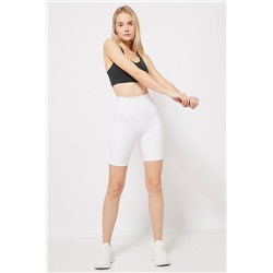 Leggings ciclista cintura alta Blanco