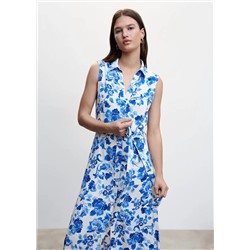 Vestido camisero floral -  Mujer | MANGO OUTLET España