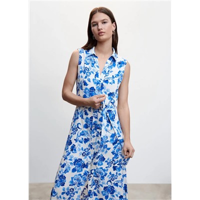 Vestido camisero floral -  Mujer | MANGO OUTLET España