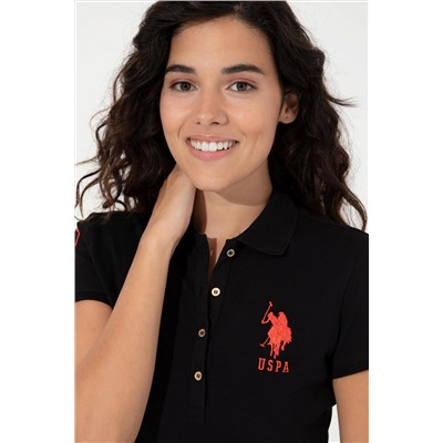 Kadın Siyah Polo Yaka Örme Elbise