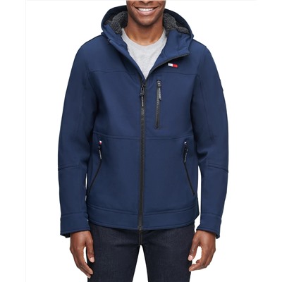 Tommy Hilfiger Men's Sherpa-Lined Softshell Hooded Jacket