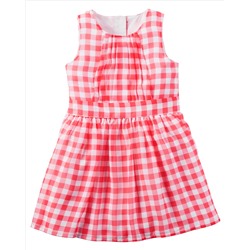 Gingham Crepe Dress