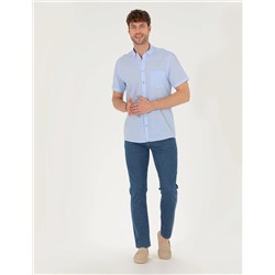 Açık Mavi Regular Fit Kısa Kollu Gömlek