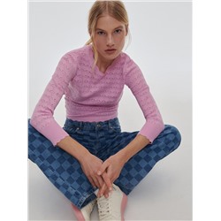 Bluse mit Lochstickerei