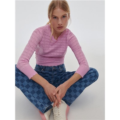 Bluse mit Lochstickerei