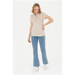 Kadın Taş Basic Polo Yaka Tişört