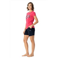 U.S. Polo Assn., U.s Polo Assn. 16995 Kadın Kısa Kollu T-shirt Şortlu Pijama Takımı-fuşya