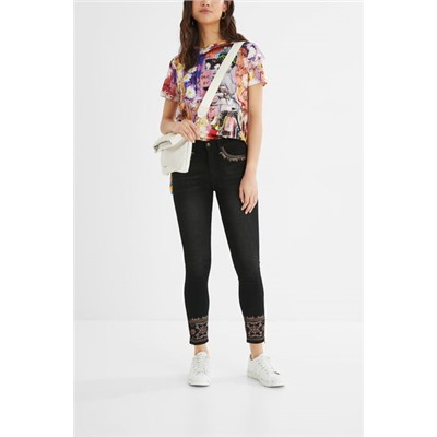 Vaquero skinny bordado