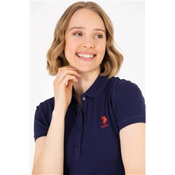 Kadın Lacivert Basic Polo Yaka Tişört