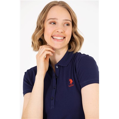 Kadın Lacivert Basic Polo Yaka Tişört