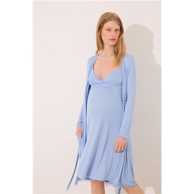 Bata midi "maternity" soft touch azul