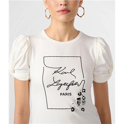 PUFF SLEEVE WHIMSY LOGO TEE