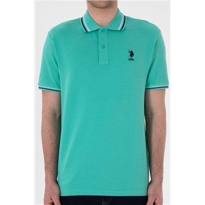 Erkek Regular Fit Polo Yaka Mint Basic Tişört