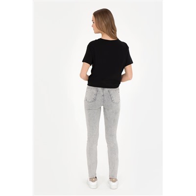 Kadın Gri Skinny Fit Jean Pantolon