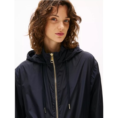 Water-Repellent Hooded Windbreaker